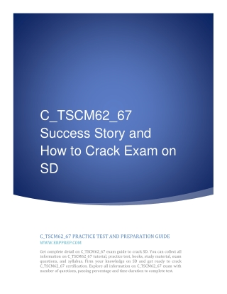 C_TSCM62_67 Success Story and How to Crack Exam on SD