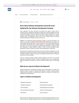Know About Software development and its life cycle  Explained By Top Software Development Company