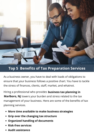 Top 5  Benefits of Tax Preparation Services