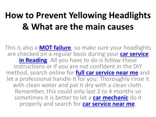 How to Prevent Yellowing Headlights & What are the main causes