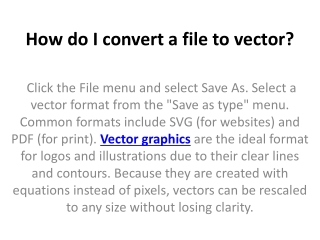 How do I convert a file to vector?