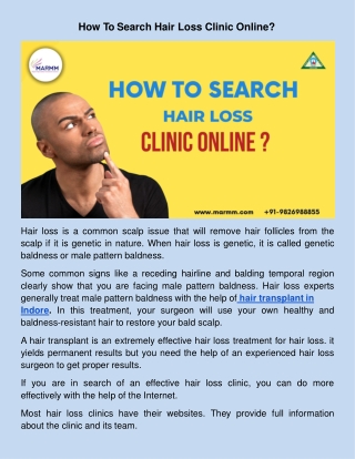 How To Search Hair Loss Clinic Online_.docx