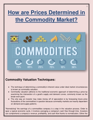 How are Prices Determined in the Commodity Market?