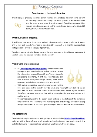 Dropshipping - The trendy industry