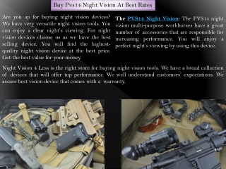 Buy Pvs14 Night Vision At Best Rates - Night Vision 4 Less