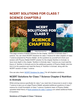 NCERT SOLUTIONS FOR CLASS 7 SCIENCE CHAPTER-2