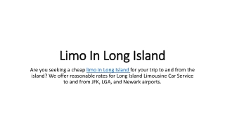 Limo In Long Island