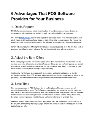 6 Advantages That POS Software Provides for Your Business (1)