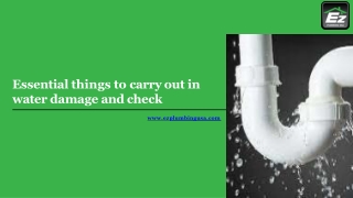 Essential things to carry out in water damage and check