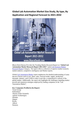 Global Lab Automation Market Research Report 2021-2032