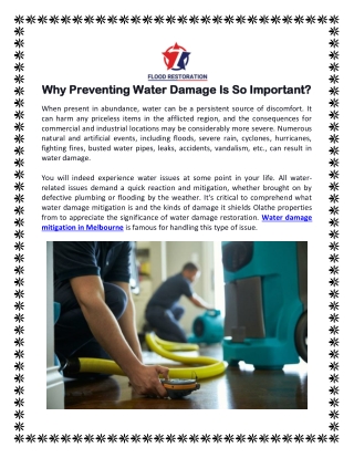Why Preventing Water Damage Is So Important