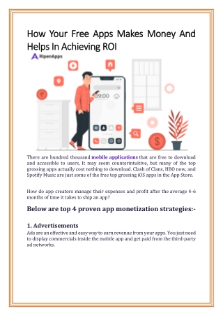 How Your Free Apps Makes Money And Helps In Achieving ROI