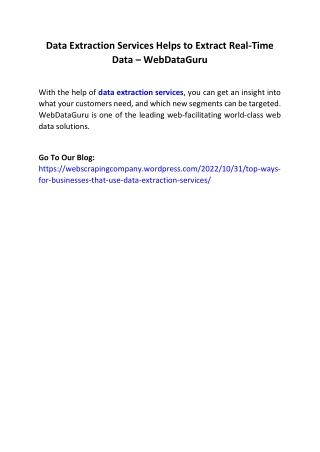 Data Extraction Services Helps to Extract Real-Time Data – WebDataGuru