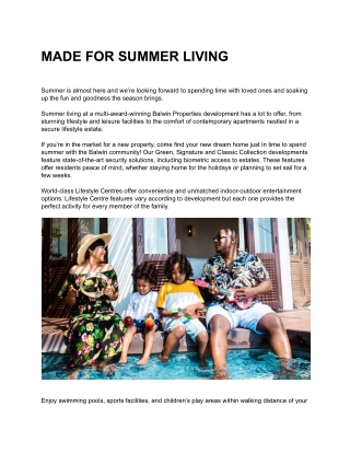 MADE FOR SUMMER LIVING