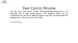 3we Casino Review  Onlinegambling-review.com