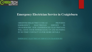 Emergency Electrician Service in Craigieburn  Greentechelectrics.com.au