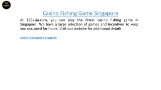 Casino Fishing Game Singapore 126asia.com