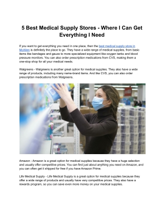 5 Best Medical Supply Stores - Where I Can Get Everything I Need