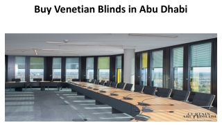 Buy Venetian Blinds in Abu Dhabi