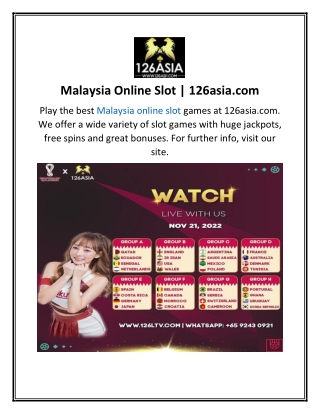 Malaysia Online Slot  126asia.com