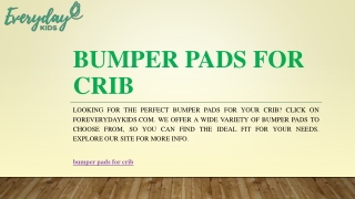 Bumper Pads For Crib | Foreverydaykids.com