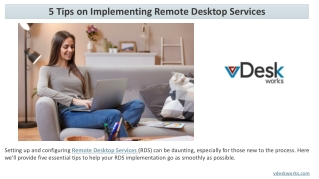 5 Tips on Implementing Remote Desktop Services