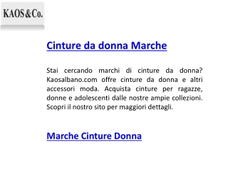 Cinture da donna Marche   Kaosalbano.com