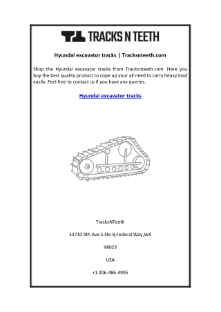 Hyundai excavator tracks Tracksnteeth.com