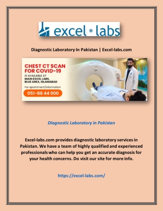 Diagnostic Laboratory In Pakistan | Excel-labs.com