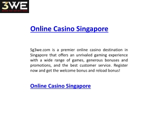 Online Casino Singapore  Sg3we.com