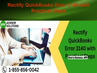 Rectify QuickBooks Error 3140 with Practical Steps
