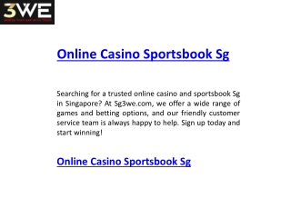 Online Casino Sportsbook Sg  Sg3we.com