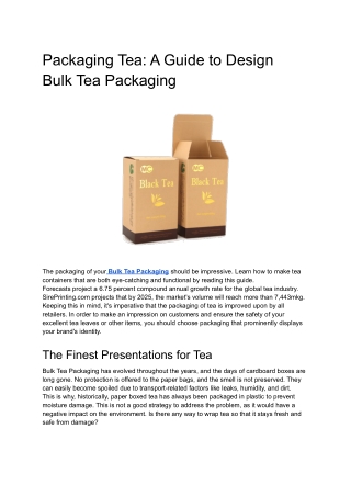 tea packaging wholesale