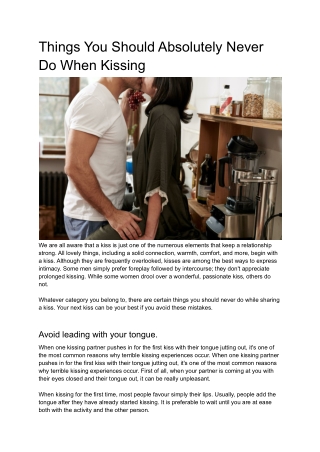 Things You Should Absolutely Never Do When Kissing