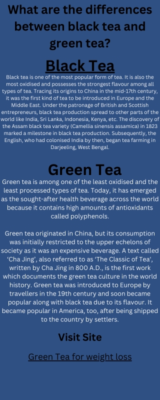 Green Tea for weight loss
