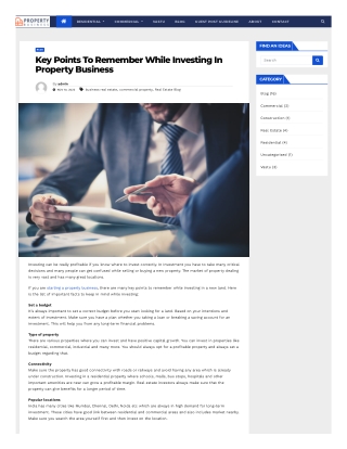 Key Points To Remember While Investing In Property Business
