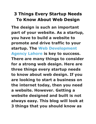 3 Things Every Startup Needs To Know About Web Design