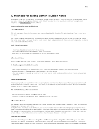 10 Methods for Taking Better Revision Notes
