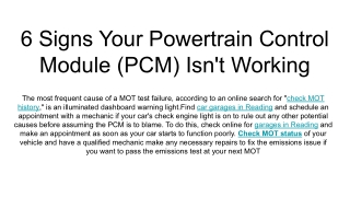 6 Signs Your Powertrain Control Module (PCM) Isn't Working