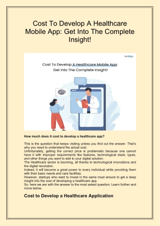 How much does it cost to develop a healthcare app?