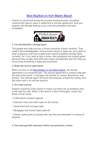 Best Realtors in Fort Myers Beach