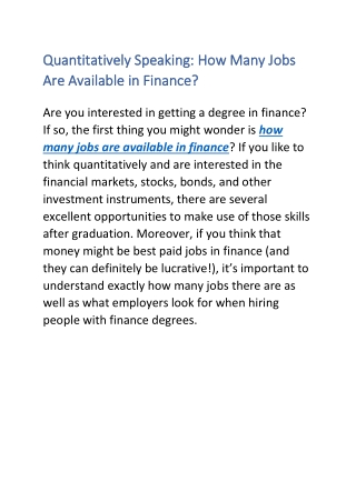 how many jobs are available in finance