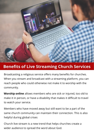 Benefits of Live Streaming Church Services