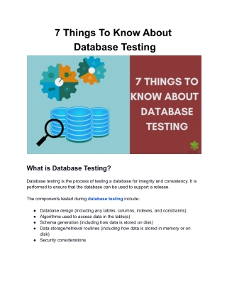 7 Things To Know About Database Testing