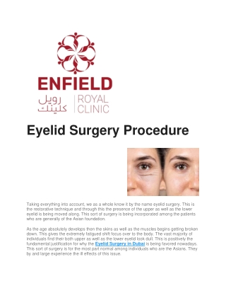 Blepharoplasty Eyelid Surgery in Dubai