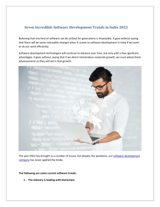 Seven Incredible Software Development Trends in India