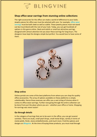Shop office wear earrings from stunning online collections
