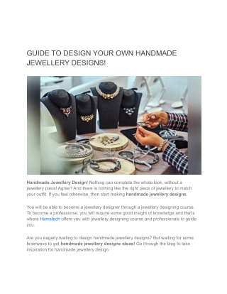 GUIDE TO DESIGN YOUR OWN HANDMADE JEWELLERY DESIGNS