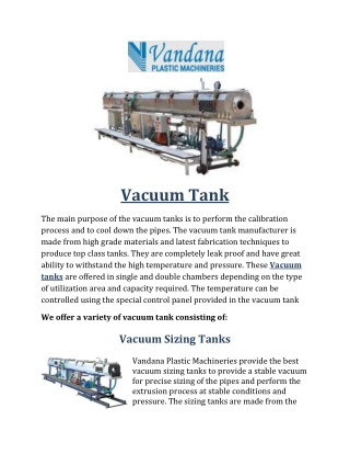 Vacuum Tank
