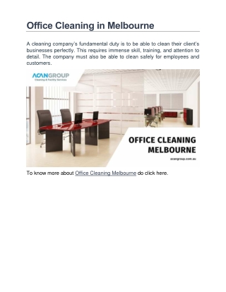 Office Cleaning in Melbourne